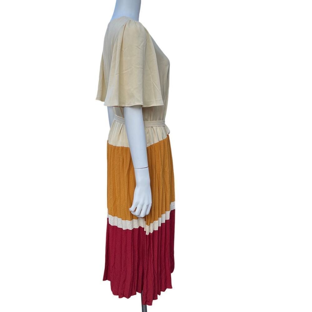 SKIES ARE BLUE WOMENS PLEATED COLORBLOCK DRESS SIZE LARGE - Picture 6 of 14